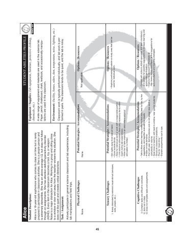 STUDENT ABILITIES PROFILE