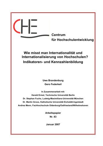 Indikatorenset Internationalitaet AP83 - Centrum für ...