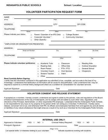 Volunteer Participation Form