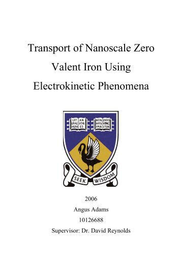 Transport of Nanoscale Zero Valent Iron Using Electrokinetic ...