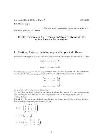 Feuille de TD #5, corrigÃ©e