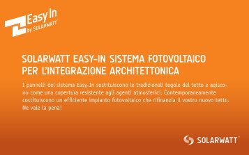 solarwatt easy-in sistema fotovoltaico per l'integrazione architettonica