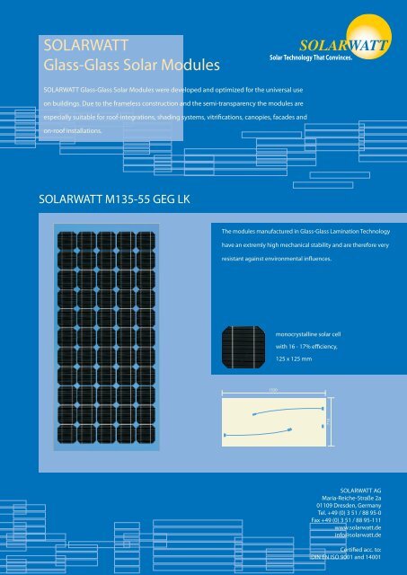 SOLARWATT Glass-Glass Solar Modules