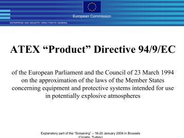 ATEX âProductâ Directive 94/9/EC