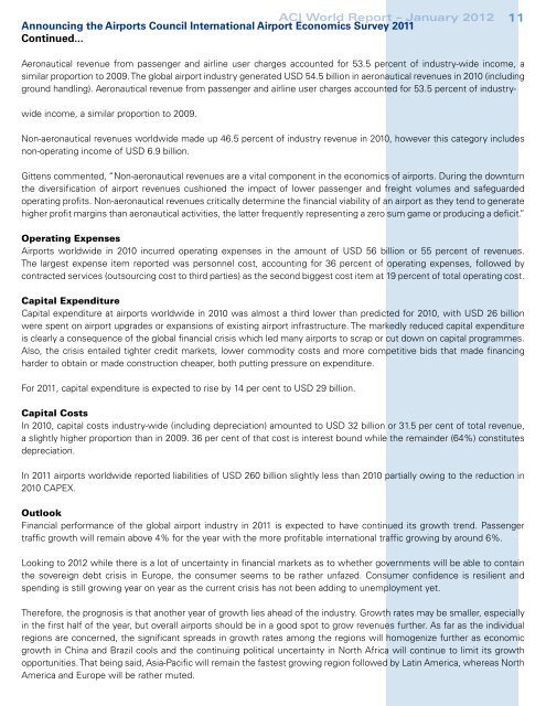 ACI World Report January 2012 - Airports Council International