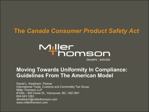 to view the presentation - Miller Thomson