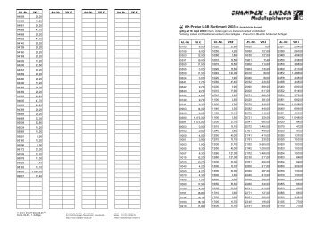 CL VK Preise LGB Sortiment 2003 (2 ... - Champex-Linden