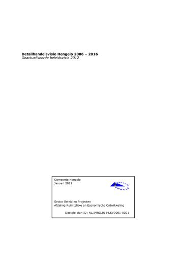 Detailhandelsvisie Hengelo 2006 â 2016 Geactualiseerde ...