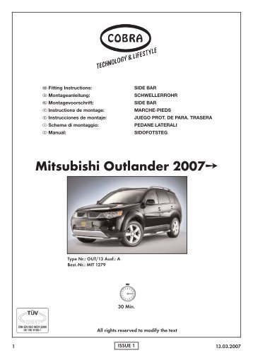 Mitsubishi Outlander 2007 - Cobra-SOR