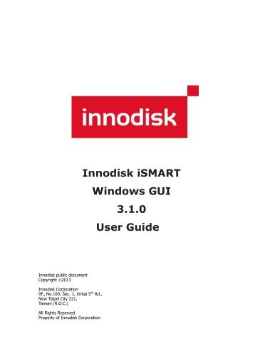 Innodisk iSMART Windows GUI 3.1.0 User Guide