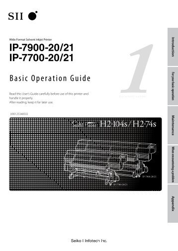 IP-7900-20/21 IP-7700-20/21 - Seiko I Infotech Inc.