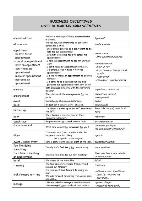 Business Objectives - Vocabulary - Units 1-10