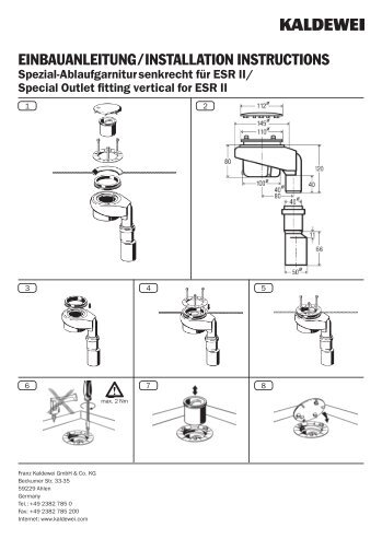 Installationsanleitung ESR II Spezial Ablaufgarnitur ... - Kaldewei