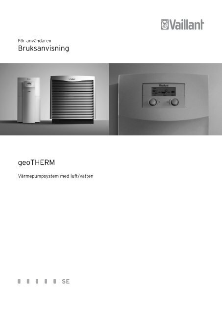 Bruksanvisning geoTHERM - Vaillant