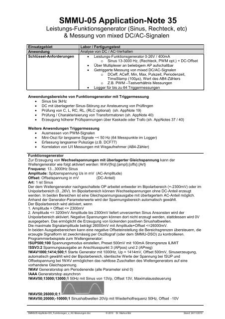 Messung von mixed DC/AC-Signalen - SMMU