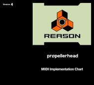Reason 4 Midi implementation Chart - Propellerhead