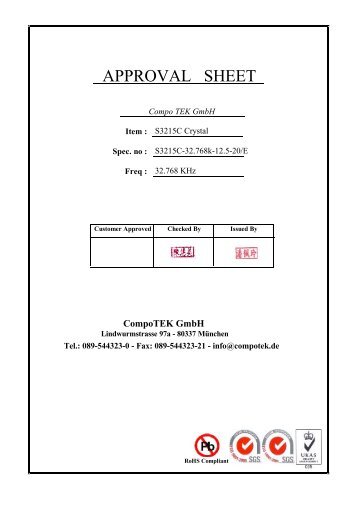 APPROVAL SHEET - CompoTEK GmbH