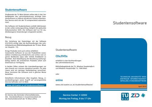 Studentensoftware - ZID - Technische UniversitÃƒÂ¤t Wien