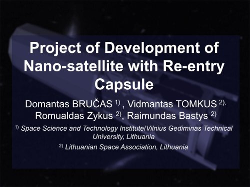 Project of Development of Nano-satellite with Re-entry Capsule