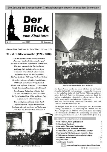 90 Jahre Glockenweihe - Christophorusgemeinde Schierstein