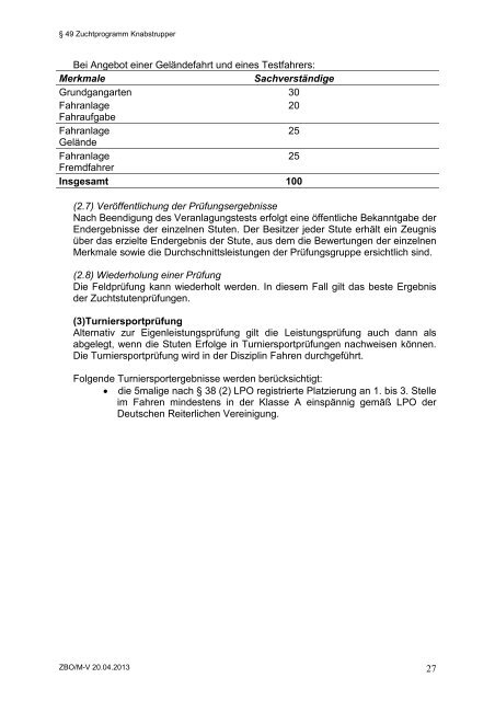 Â§ 49 Zuchtprogramm âKnabstrupperâ Â§ 49a Vorbemerkung Â§ 49b ...