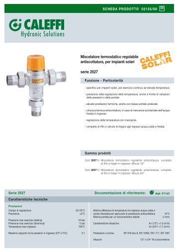 Scarica scheda prodotto (0.13 MB) - Caleffi