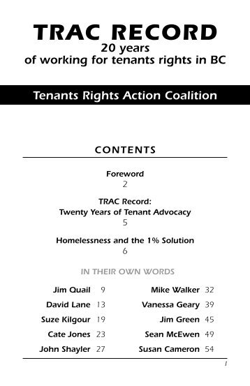 TRAC RECORD - TRAC Tenant Resource & Advisory Centre