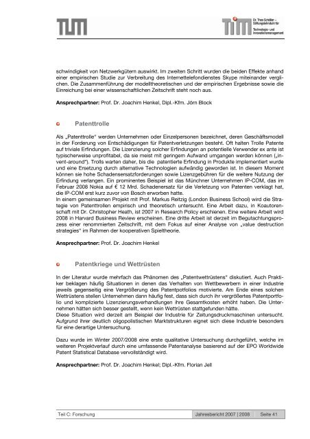 Jahresbericht 2007 | 2008 - Dr. Theo SchÃ¶ller-Stiftungslehrstuhl fÃ¼r ...