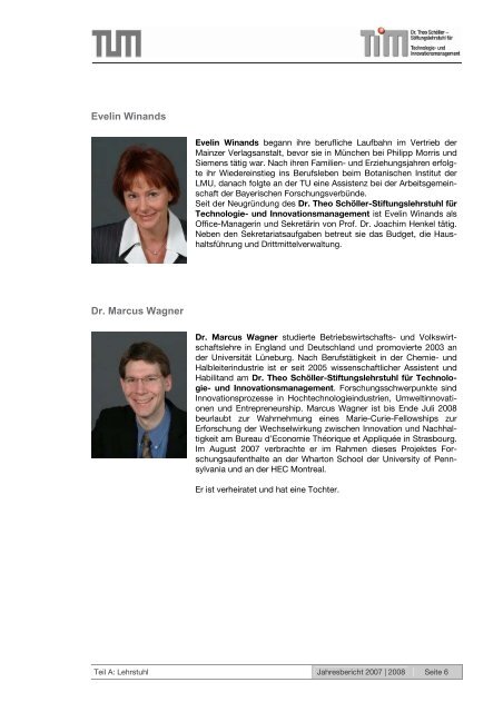 Jahresbericht 2007 | 2008 - Dr. Theo SchÃ¶ller-Stiftungslehrstuhl fÃ¼r ...