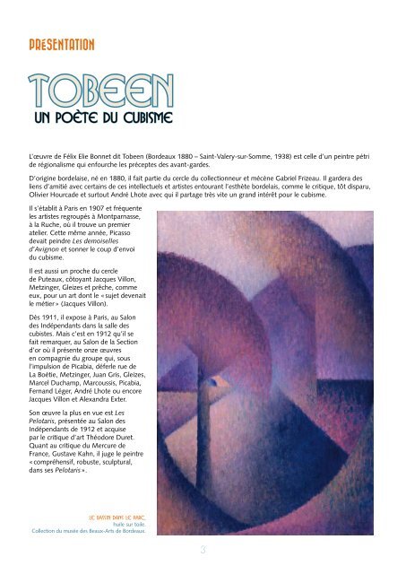 Musée des beaux arts de Bordeaux : Tobeen, un poète du cubisme ...