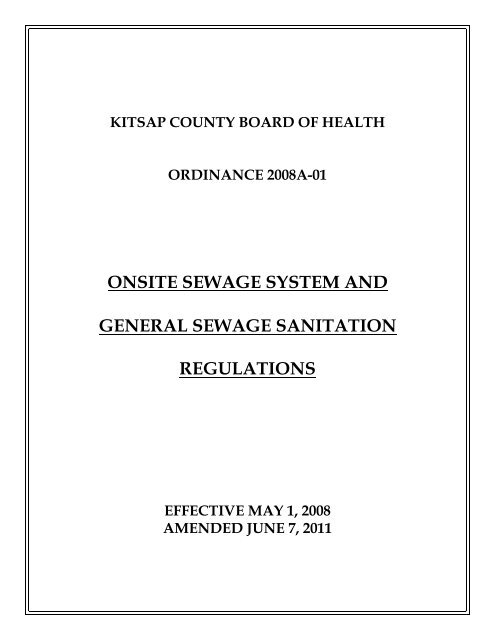 Kitsap County Board of Health Ordinance 2008A-01 - Kitsap Public ...