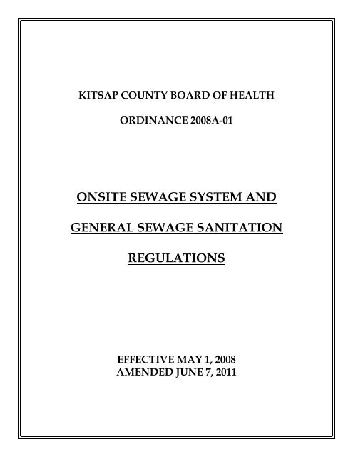 Kitsap County Board of Health Ordinance 2008A-01 - Kitsap Public ...