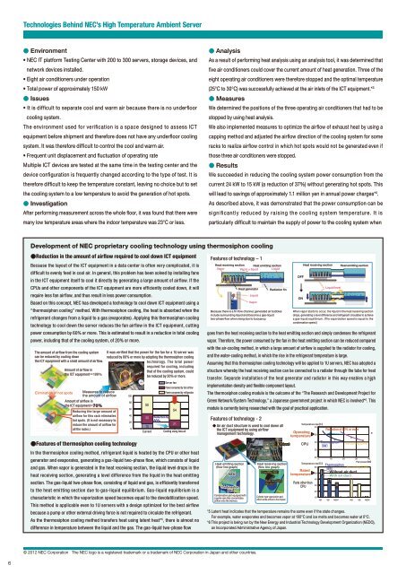 Technologies Behind NEC's High Temperature Ambient Server