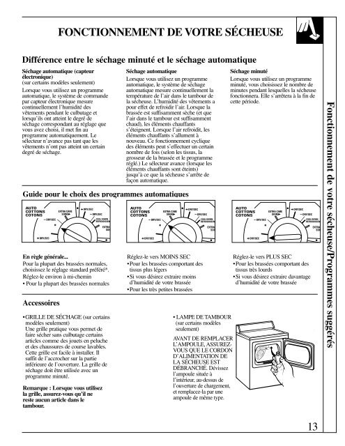 Guide d'utilisation et d'entretien - Sears Canada