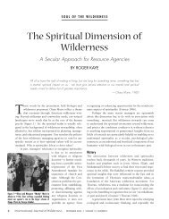 The Spiritual Dimension of Wilderness - Wilderness.net