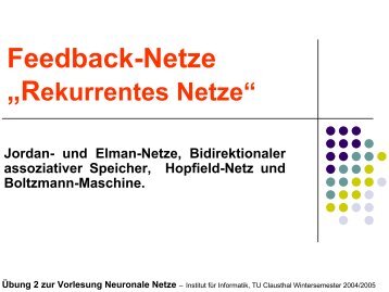 Hopfield-Netze - Institut fÃƒÂ¼r Informatik