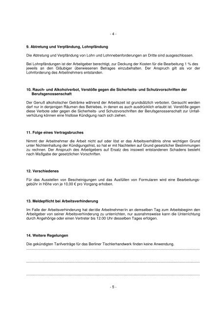 Arbeitsvertrag - Tischler.de