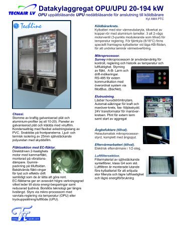 Datakylaggregat OPU/UPU 20-194 kW - TPi Klimatimport AB