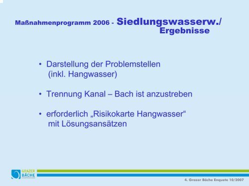 Sachprogramm Grazer BÃ¤che Teil 2 - Wasserland Steiermark