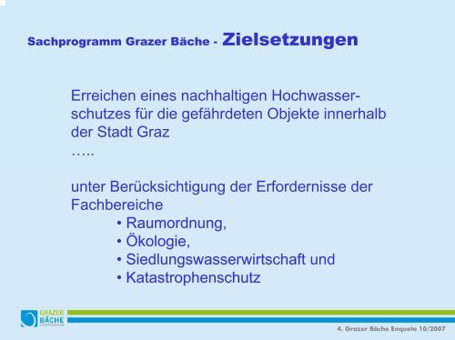 Sachprogramm Grazer BÃ¤che Teil 2 - Wasserland Steiermark