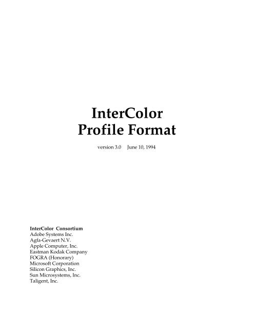 Intercolor Profile Format Citeseerx