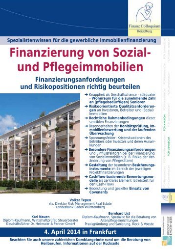 Finanzierung von Sozial- und Pflegeimmobilien - Finanz Colloquium ...