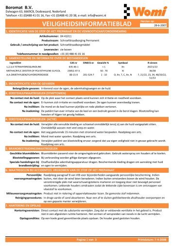 MSDS - Womi NL 04-41001 - PartsPoint