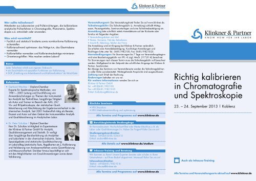 Richtig kalibrieren in Chromatografie und Spektroskopie - Klinkner ...