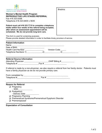 RLS new referral form.pdf - Women's College Hospital