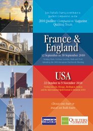 2010 Quilters Companion Magazine Quilting Tours - Travelrite ...