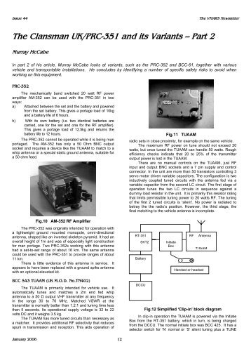 The Clansman UK/PRC-351 and its Variants ... - VMARSmanuals