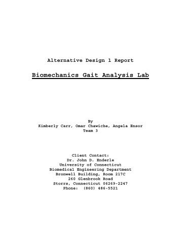 Biomechanics Gait Analysis Lab - Biomedical Engineering ...