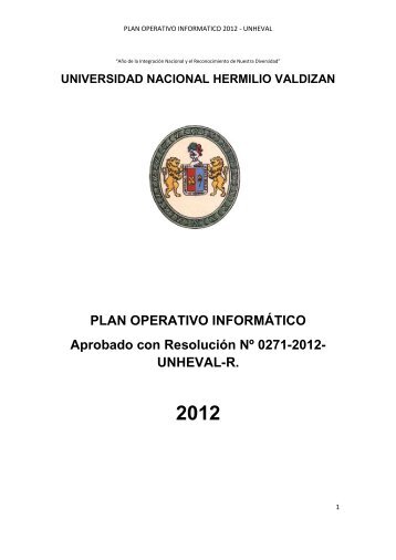 Plan Operativo Informatico 2012 - Portal del Estado Peruano