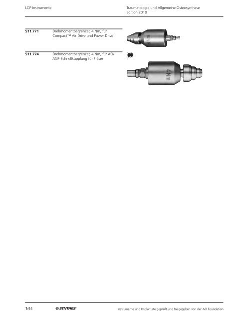 1/1 Traumatologie und Allgemeine Osteosynthese Edition 2010 ...